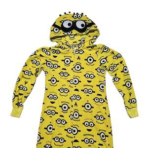 Despicable Me Minions Size S (4-5) Hooded One Piece Pajamas Union Suit Costume